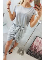 Šaty s obálkou dole šedé