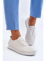 Kožené Sportovní Dámské Tenisky Beige Lalnai