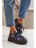 Kožené Sportovní Boty Na Platformě Fialové Maciejka 06191-05