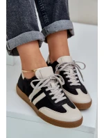 Zazoo N1068 Kožené Nízké Tenisky Dámské Černé