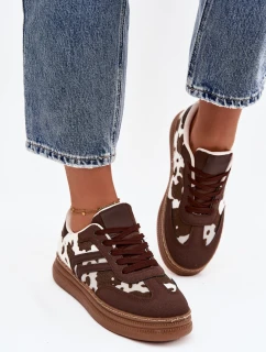 Dámské tenisky na platformě – hnědé Denissa