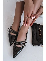 Lakované baleríny KL2913 Palenna černá - Sweet Shoes