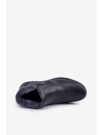 Zateplené pánské boty z eko kůže černé Daniello