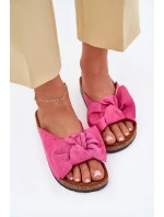 Dámské Sandály Na Korkové Podešvi S Mašlí Fuchsie Seressa