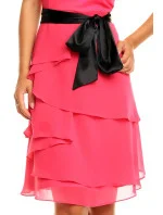 Společenské šaty korzetové značkové MAYAADI s mašlí a sukní s volány růžové - Růžová - MAYAADI