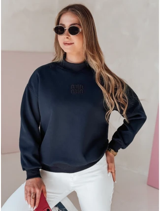 Dámská oversize mikina s nášivkou LOVASON navy blue FashionStreet BY1416