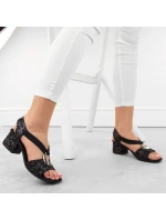 Pohodlné černé sandály Rieker W RKR679 Pohodlné černé sandály Rieker W RKR679