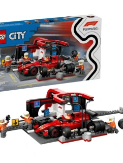 LEGO CITY 60443 Zastávka v boxech F1 a mechanici s vozem Ferrari