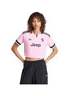 Dámské tričko adidas Juventus 26/27 Away Cropped Jersey, růžovo-černé, KB8842 Dámské tričko adidas Juventus 26/27 Away Cropped Jersey, růžovo-černé, KB8842