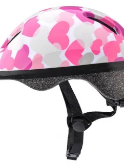 Cyklistická přilba Meteor KS06 Hearts pink velikost S 48-52cm Jr 24819