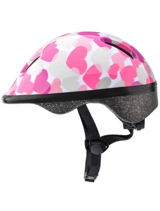 Cyklistická přilba Meteor KS06 Hearts pink velikost S 48-52cm Jr 24819