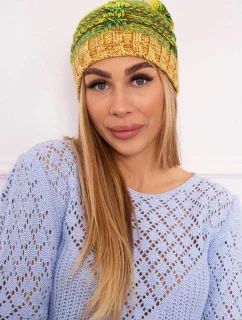 Fleecová čepice Klaudia K255 neon green+yellow