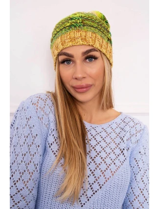 Fleecová čepice Klaudia K255 neon green+yellow