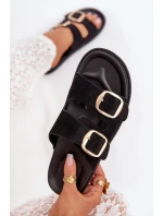 Dámské Sandały Na Platformě Se Zlatými Přezkami Černé Verena