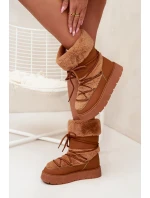 Dámské Sněhule S Kožíškem A Šněrováním Na Platformě Camel Marinna