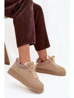 Dámské tenisky s teplou podšívkou Béžové Cyrissa Dámské tenisky s teplou podšívkou Béžové Cyrissa