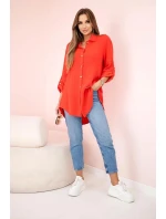 Dámská mušelínová košile 208 Červená - K-Fashion