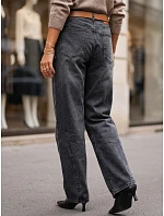 Dámské baggy džíny s páskem, černé, FashionStreet UY3117 Dámské baggy džíny s páskem, černé, FashionStreet UY3117