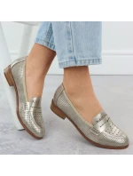 Dámské polobotky lords ažurové metalické zlaté Potocki 12581