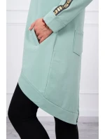 Mikina se zipem na zádech tmavě mátová Mikina se zipem na zádech tmavě mátová