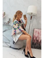 Netopýří šaty s vázáním v pase, béžové