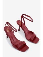 Dámské sandály na podpatku eco kůže bordó Brisora
