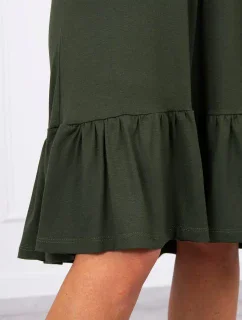 Šaty s tenkým páskem khaki