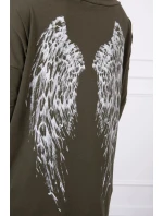 Halenka s křídlovým potiskem khaki Halenka s křídlovým potiskem khaki