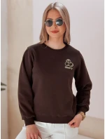 Dámská oversize mikina s výšivkou CHERSOFT hnědá FashionStreet BY1401