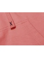 Krátká tepláková mikina v lososové barvě s kapucí (8B939-37)