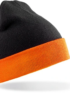 Result Headwear RC 930X Pletená čepice "Black Compass" 28.930X black/orange