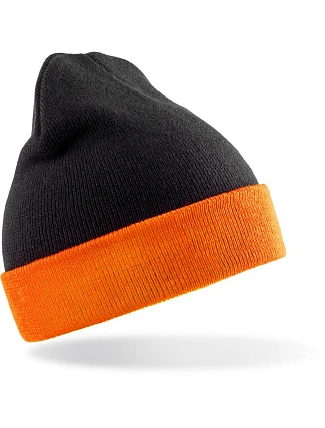 Result Headwear RC 930X Pletená čepice "Black Compass" 28.930X black/orange