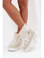 Dámské zimní boty Na platformě Lee Cooper LCJ 25 03 3815 Bílé