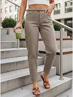 Dámské džínové kalhoty mom fit s páskem šedobéžové FashionStreet UY2982