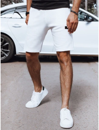 FashionStreet pánské bílé teplákové šortky SX2384