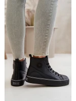 Dámské Zateplené Tenisky Z Eko Kůže Big Star OO274790 Černé