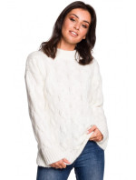 BK038 Plisovaný pletený svetr - antracitový