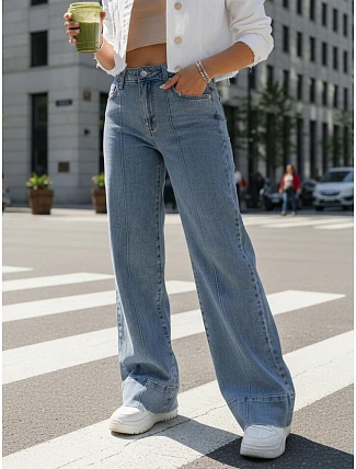 Dámské široké džíny UY2871 modré - FashionStreet Dámské široké džíny UY2871 modré - FashionStreet