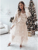 RIBBLOOM dámský svetr s mašlemi tmavě béžový FashionStreet MY2359 RIBBLOOM dámský svetr s mašlemi tmavě béžový FashionStreet MY2359