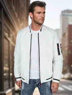 Pánská přechodná bunda bomber bílá FashionStreet TX5025