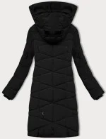 Černá dámská zimní bunda s kožešinovou podšívkou LHD (LHD-24578)