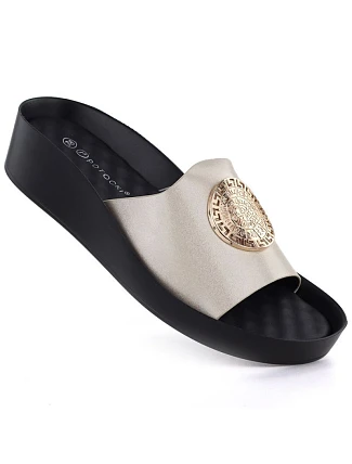 Dámské žabky na zlaté platformě Potocki 43326