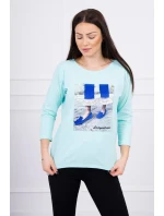 Halenka s 3D grafikou se zirkony mint