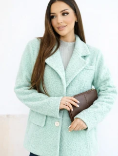 Dámská bunda z měkkého beránka s límcem jablečná