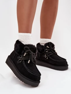 Dámské sněhule z přírodní semiš D.Franklin DFSH375006 Černé