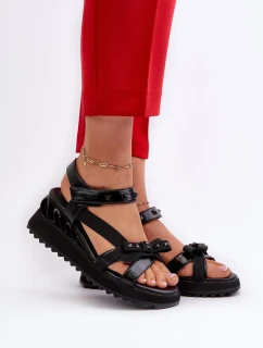 Dámské sandály s mašlí D&A černá