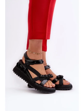 Dámské sandály s mašlí D&A černá