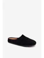 Dámské domácí pantofle z eko semiše – černé Kalvess