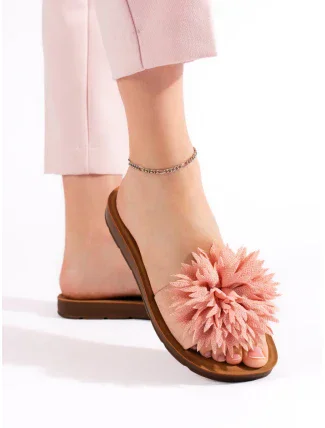 Originální dámské růžové  nazouváky bez podpatku