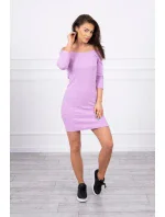 Pruhované vypasované šaty ve fialové barvě Pruhované vypasované šaty ve fialové barvě